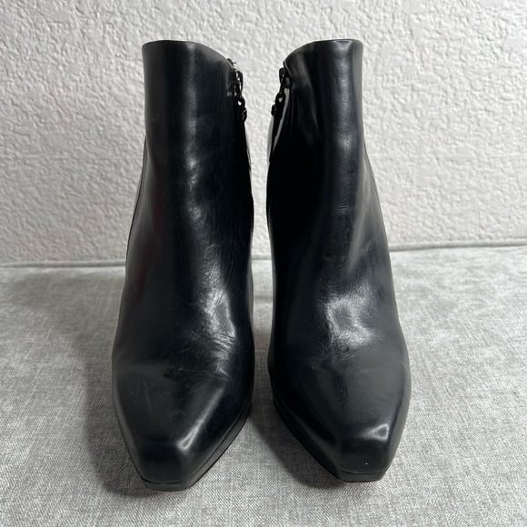 Via Spiga Black Leather Platform Stiletto Bootie Size 8 - Picture 2 of 8
